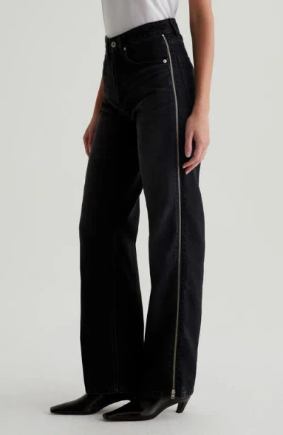 Ag Kora Side Zip High Waist Wide Leg Jeans In Demure