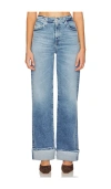 Ag Saige Raw Hem Mid Rise Ankle Wide Leg Jeans In 18 Years Atlantic