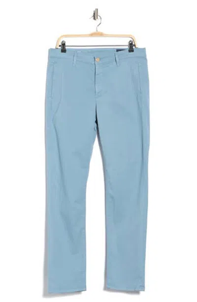 Ag Kullen Flat Front Stretch Sateen Chinos In Blue