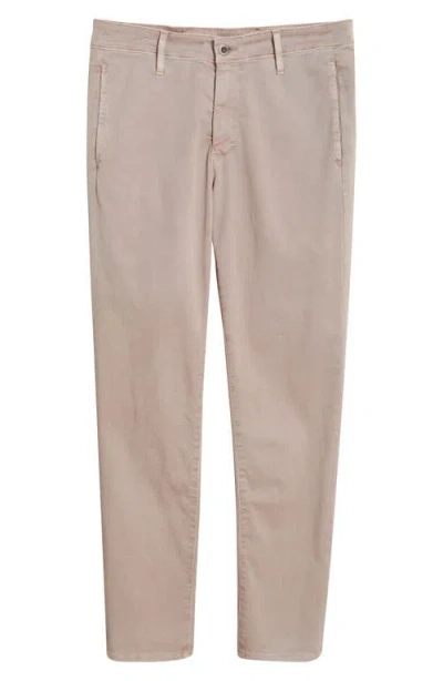 Ag Kullen Flat Front Stretch Sateen Chinos In Sulfur Ashen Mauve