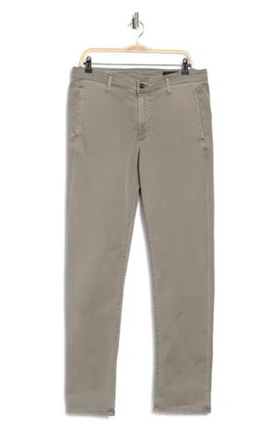 Ag Kullen Flat Front Stretch Sateen Chinos In Brown