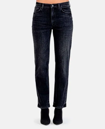 Ag Brinley Mid-rise Straight Leg Jeans In Glasgow In Black
