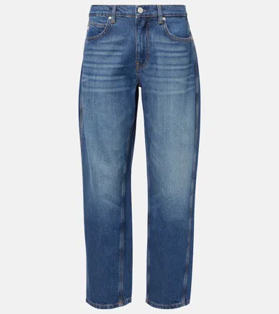 Ag Le Mans High-rise Cropped Wide-leg Jeans In Blue