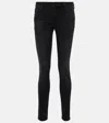 Ag Legging Ankle Low-rise Skinny Jeans In Black
