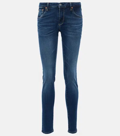 Ag Legging Low-rise Skinny Jeans In Blue