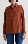 Ag Leny Button-up Tencel® Lyocell Shirt In Orange