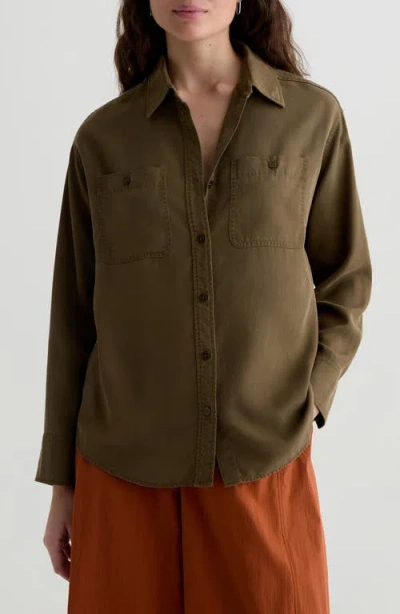 Ag Leny Button-up Tencel® Lyocell Shirt In Green
