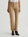 Ag Lila Mid-rise Utility Straight Jeans In Sandstone Mist In Brown