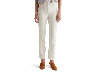 Ag Lila Utility Mid-rise Straight Jeans In White Oat
