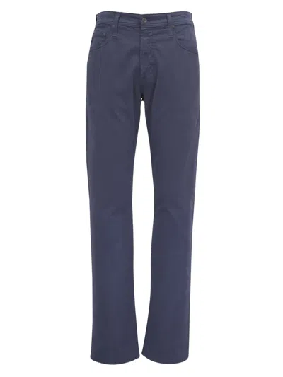 Ag Logo-patch Trousers In Blue
