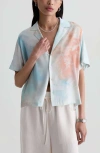 Ag Long Beach Stretch Silk Camp Shirt In Multi