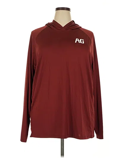 Pre-owned Ag Long Sleeve Polo Shirt In Burgundy