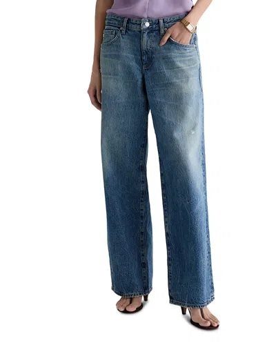 Ag Low Rise Wide Leg Jeans In Reserva In Blue
