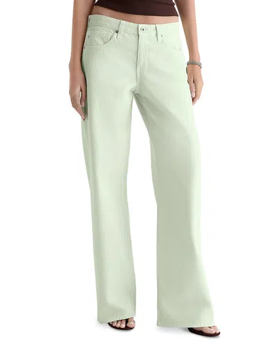 Ag Low Rise Wide Leg Jeans In Summer Vine In Green