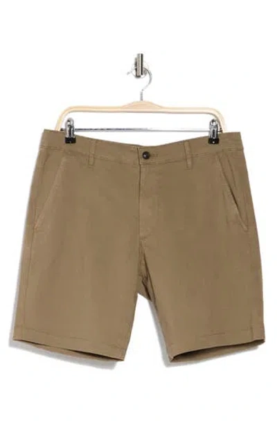 Ag Lux Flat Front Chino Shorts In Brown