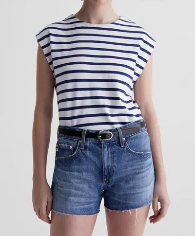 Ag Lyra Tee In White/navy