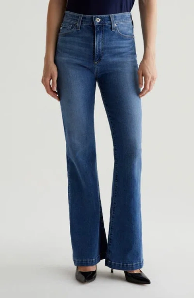 Ag Madi High Rise Flare Jeans In Forgotten In Black