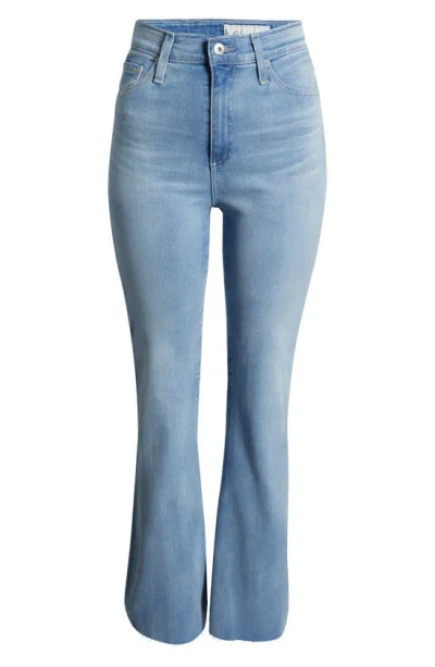 Ag Madi High Waist Raw Hem Flare Jeans In 24 Years Looking Glass