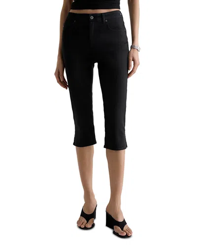 Ag Maisie Mid Rise Capri Jeans In Super Black
