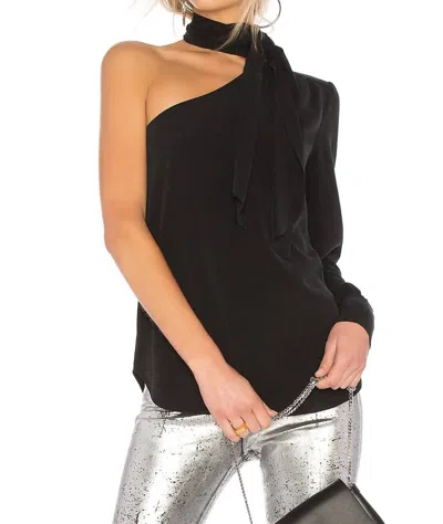 Ag Malia Tie Neck Blouse In Black