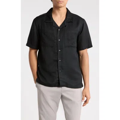 Ag Marco Solid Camp Shirt In Black