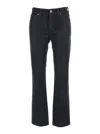 Ag 'mari' Black Jeans With Belt Loops Andd Logo Patch On The Rear In Denim Woman In Black