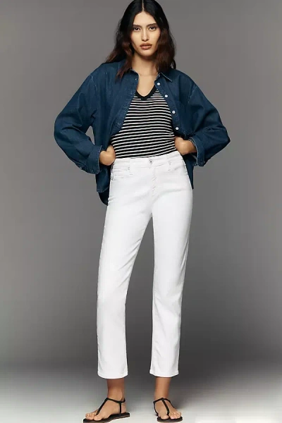 Ag Mari Crop High-rise Straight-leg Jeans In White