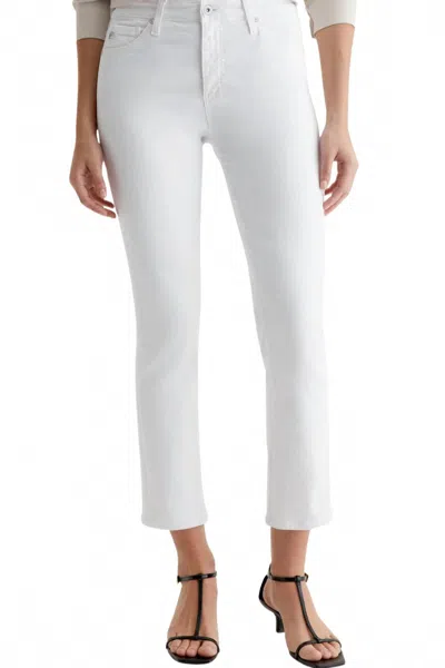 Ag Mari Crop Mid-rise Slim Straight Jeans In Gallery White
