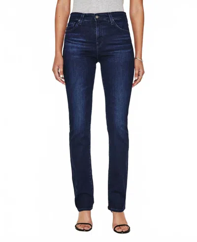 Ag Mari Extended Mid Rise Slim Straight Jeans In Austere In Blue