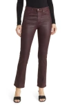 Ag Mari Slim Straight Coated Jeans In Ltt Lt Pinot Noir
