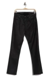 Ag Mari Faux Leather Slim Straight Leg Jeans In Super Black