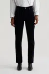 Ag Mari Hi Rise Straight Cord Jeans In Super Black In Multi
