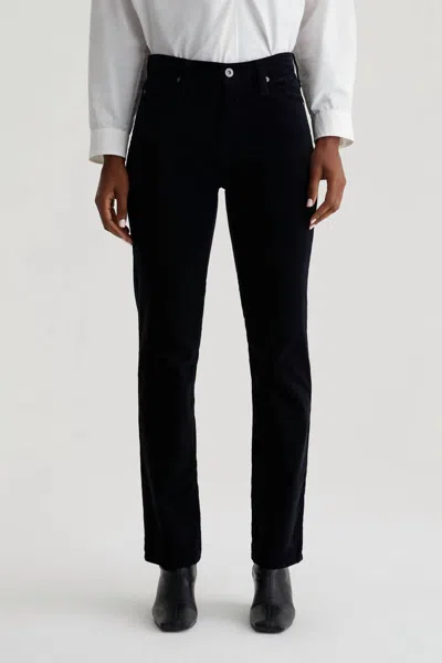 Ag Mari Hi Rise Straight Cord Jeans In Super Black In Multi