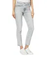 Ag Mari High Rise Slim Straight Crop Jean In Avalanche In Gray
