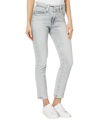 Ag Mari High Rise Slim Straight Crop Jean In Avalanche In Gray