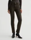 Ag Mari High-rise Slim Straight Jean In Sulfur Stone Brown