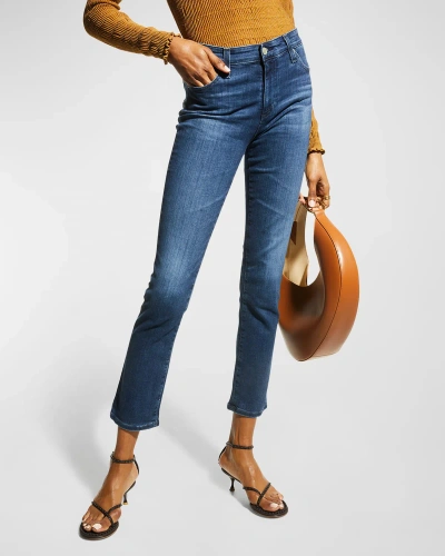 Ag Mari High-rise Slim Straight Jeans In 5 Years Blue Esse