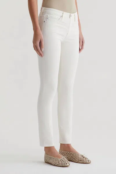 Ag Mari High-rise Slim Straight Leg Denim In Powder In Blue