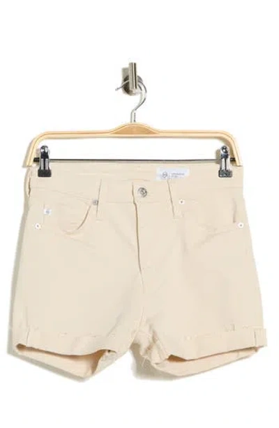 Ag Mari High Waist Denim Shorts In White