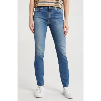 Ag Mari High Waist Raw Hem Slim Straight Jeans In Arcadia