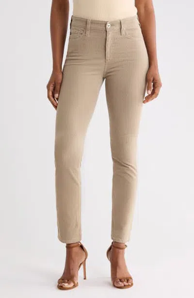 Ag Mari High Waist Slim Ankle Straight Leg Corduroy Pants In Silk Bamboo