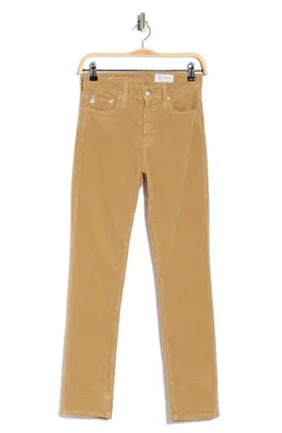 Ag Mari High Waist Slim Ankle Straight Leg Corduroy Pants In Vinte Khaki