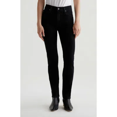 Ag Mari High Waist Slim Ankle Straight Leg Jeans In Black