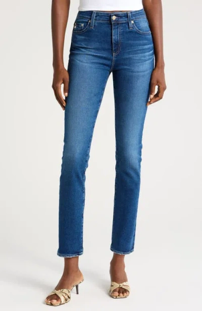 Ag Mari High Waist Slim Straight Leg Jeans In 12 Years Fleur