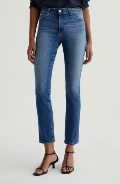 Ag The Jean Of Tomorrow Alexxis High Waist Straight Leg Jeans In Blue