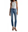 Ag Mari Mid Rise Ankle Slim Straight Leg Jeans In Blue