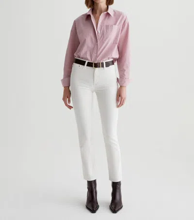 Ag Mari Mid Rise Jean In Powder White In Neutral