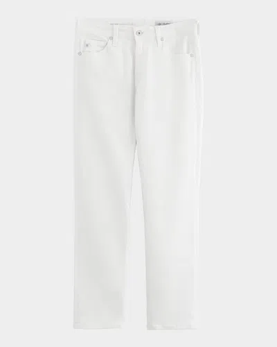 Ag Mari Mid Rise Slim Straight Leg Crop Jeans In Gallery White