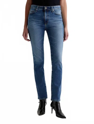 Ag Mari Mid-rise Slim Straight Denim In 14 Years Charisma In Blue