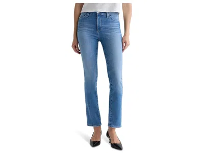 Ag Mari Mid Rise Slim Straight Jean In Minimalist In Blue